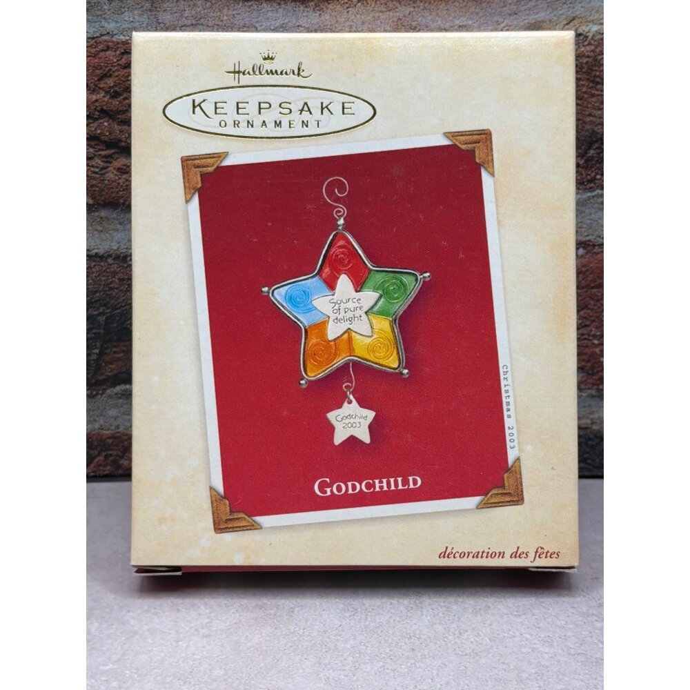 Hallmark Keepsake Ornament Godchild 2003 Star Design Glass & Metal
